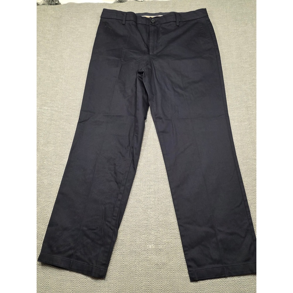 Dockers Mens Classic Fit Signature Khaki Navy Blue Flex Comfort Pants 37x30‎